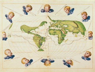 Mappa del viaggio di Magellano intorno al mondo, c.1540 da Battista Agnese